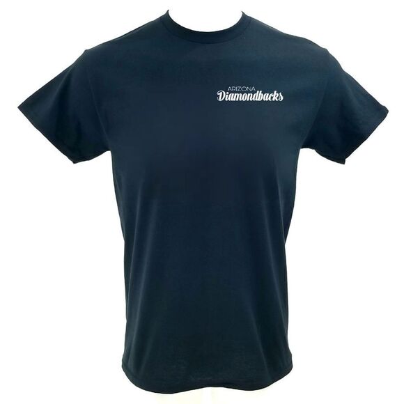 ARIZONA DIAMONDBACKS Double Script Retro Logo BLACK Baseball Jersey Tee - y2k - Picture 1 of 5